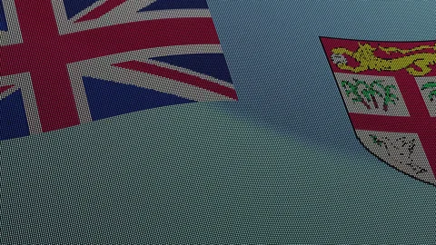 Fiji Flag Digital Particle Waving Seamless Loop Animation on Black Background 库存影片 339302530