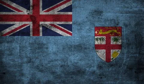 Fiji flag with the effect of crumpled paper and grunge Stock-Illustration