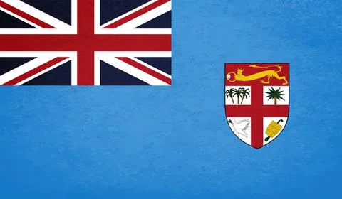 Fiji flag with the effect of crumpled paper and grunge Stock Illustration