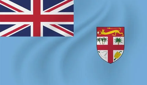 Fiji flag with the effect of crumpled paper and grunge Stock Illustration