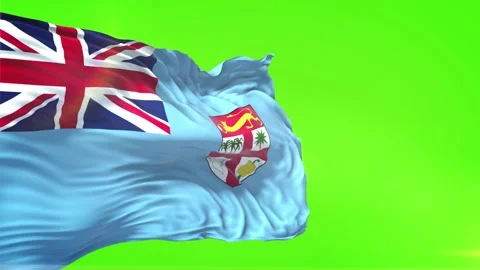 Fiji Flag in Green Screen Stock Footage 328535161