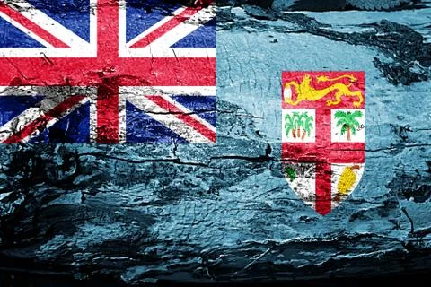 Fiji flag with grunge texture Stock Illustration