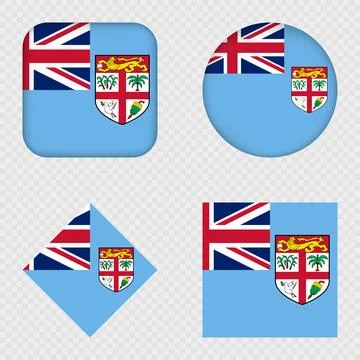 Fiji Flag Icons Pack. Vector illustration. Stock Illustration