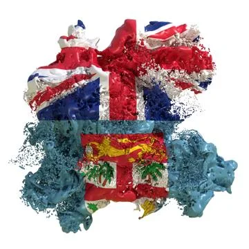 Fiji flag liquid Stock Illustration