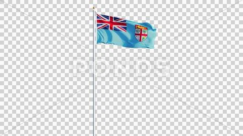Fiji flag, long shot, isolated with alpha channel Stock Photos