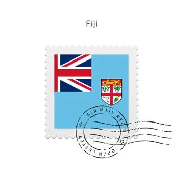Fiji Flag Postage Stamp. Stock Illustration