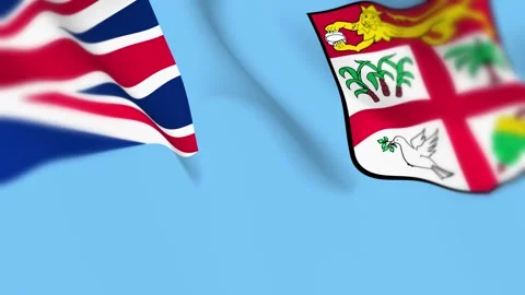 Fiji Flag Seamless Loop 4k 60fps on Sky Background Stock Footage 340347852