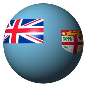 Fiji flag sphere isolated on white illustration Illustrazione stock