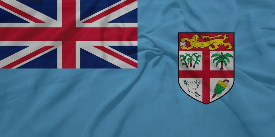 Fiji    Flag textile wave view Illustrazione stock