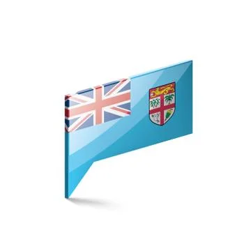 Fiji flag, vector illustration on a white background Stock Illustration