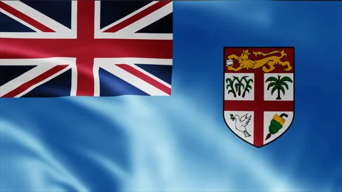 Fiji flag is waving 3D animation. Flag seamless loop animation 4k Stock Footage 260851323