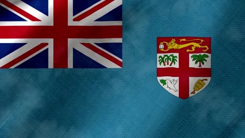 Fiji flag waving background with real fabric texture Stock-Footage 291601187