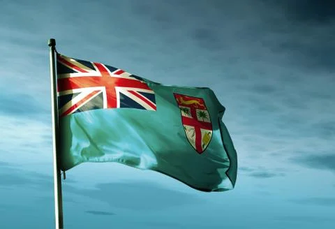 Fiji flag waving in the evening Stock-Illustration