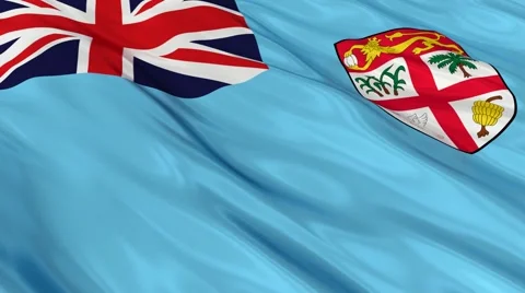 Fiji flag waving. Seamless Vídeo Stock 48690088