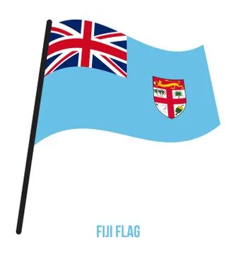 Fiji Flag Waving Vector Illustration on White Background. Fiji National Flag Stock Illustration