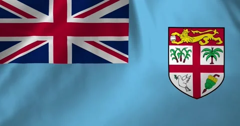 Fiji flag waving with the wind background loop video animation Stock Footage 327171946