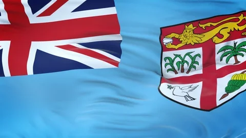 Fiji flag waving in the wind with highly detailed fabric texture 動画素材 122949796