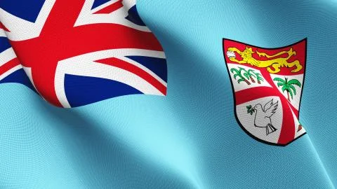 Fiji flag waving on wind. Stock Illustration