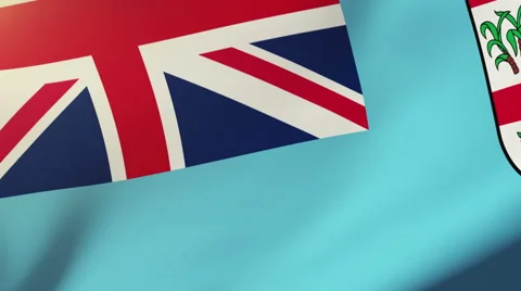 Fiji flag waving in the wind. Looping sun rises style.  Animation loop Video stock 48596852