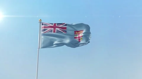 Fiji  flag zoom alpha sky Stock Footage 139741226