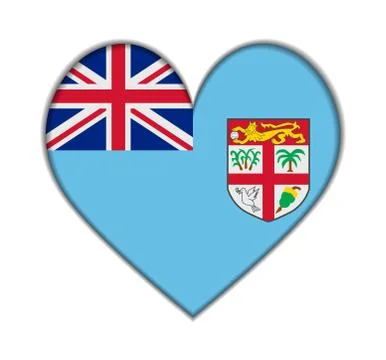 Fiji heart flag Stock Illustration