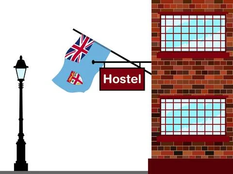Fiji Hostels Vector Illustration Stock Illustration