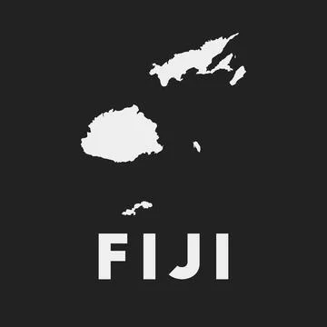 Fiji icon. Country map on dark background. Stylish Fiji map with country na.. Stock Illustration