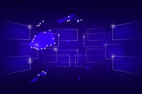 Fiji islands map world map news communication blue Illustrazione stock