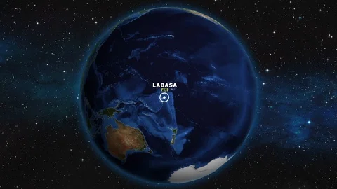 FIJI LABASA ZOOM IN FROM SPACE Stock Footage 115638404
