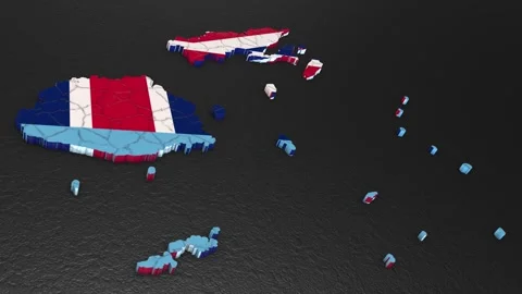 Fiji map 3d. 3d map of Fiji. Stock Footage 272471591