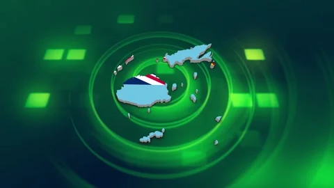 Fiji Map and Flag Background Stock Footage 344027822