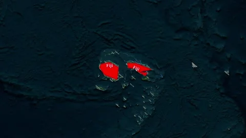 Fiji Map Animation – Pacific Island Country Location Highlighting Vídeo Stock 343388514