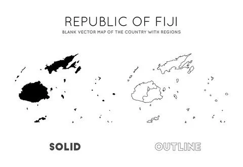 Fiji map. Blank vector map of the Country with regions. Borders of Fiji for.. 스톡 일러스트