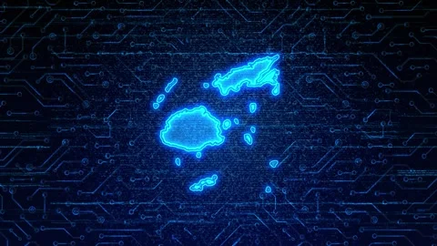 Fiji Map Digital Technology Opener Stock Footage 335081073