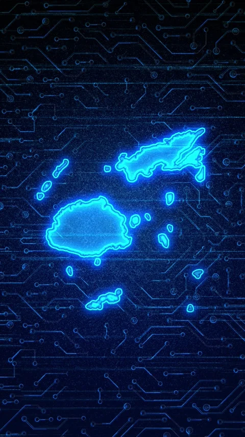 Fiji Map Digital Technology Opener Video stock 336311948