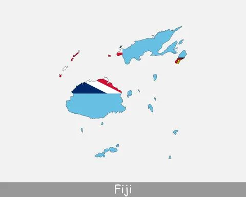 Fiji Map Flag Stock Illustration