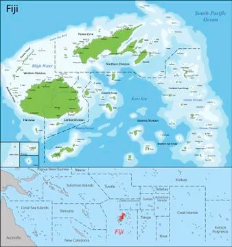 Fiji map Stock Illustration