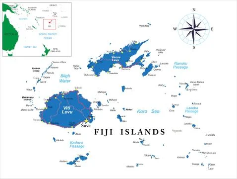Fiji map Stock Illustration