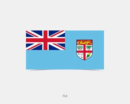 Fiji Rectangle flag icon with shadow. Illustrazione stock