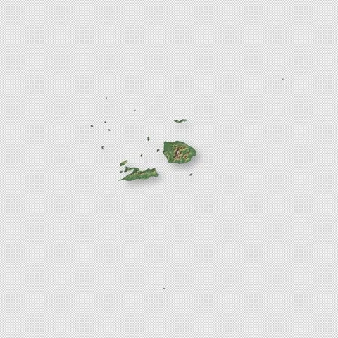 Fiji Rotating 3D Relief Map Seamless Loop, Alpha Channel 4K 스톡 동영상 340717471