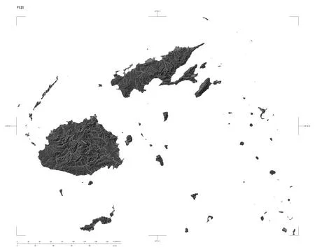 Fiji shape on white. Bilevel Stock Illustration