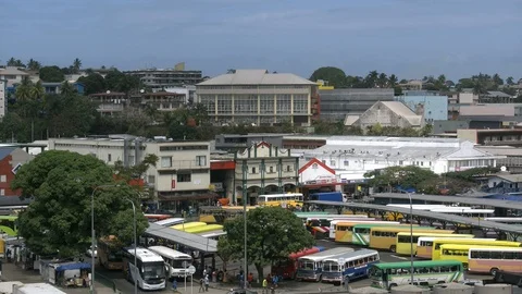 Fiji Suva downtown view Stock Footage 123134318