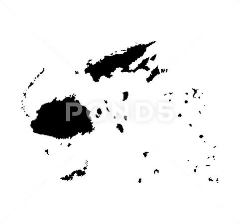 Fiji vector map silhouette isolated on white background: Graphic #133705817