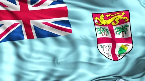 Fiji Waving Flag Background Stock Footage 204137635