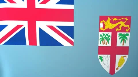 Fiji Waving Flag Stock Footage 10761847