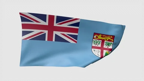 Fiji Waving Flag Transparent Alpha Stock Footage 274431767
