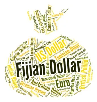 Fijian Dollar Indicates Foreign Exchange And Broker Stock-Illustration