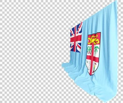 Fijian Flag Curtain in 3D Rendering Fiji's Natural Beauty Stock Illustration