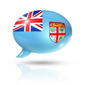Fijian flag speech bubble three dimensional Fiji flag in a speech bubble i... Foto stock