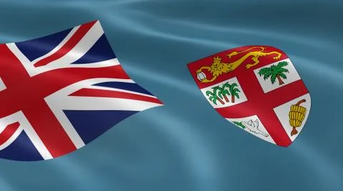 Fijian flag in the wind 写真素材